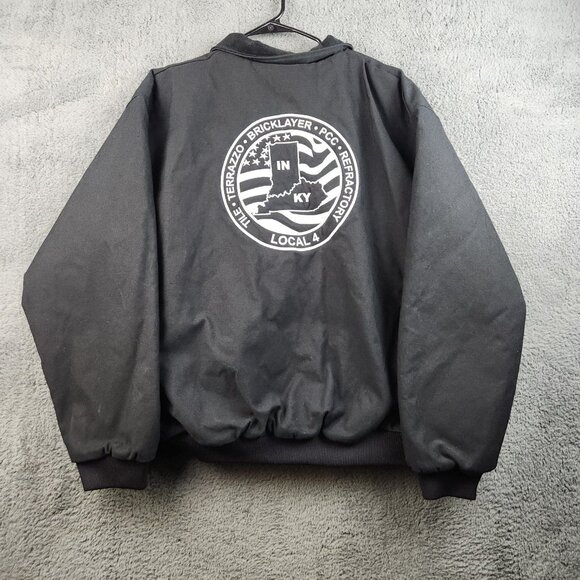 Vintage Teamsters Canvas Bomber Jacket Men's 2XL 90's Quilt Lined Union USA Made - Picture 2 of 11